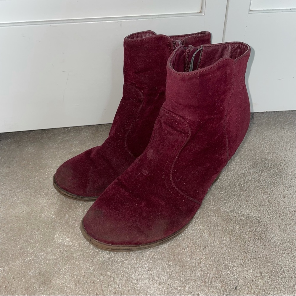 Burgundy Booties Heeled Boots Fall Winter